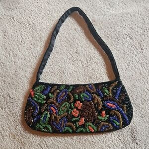 Vintage Beaded Multi Color Evening Bag
